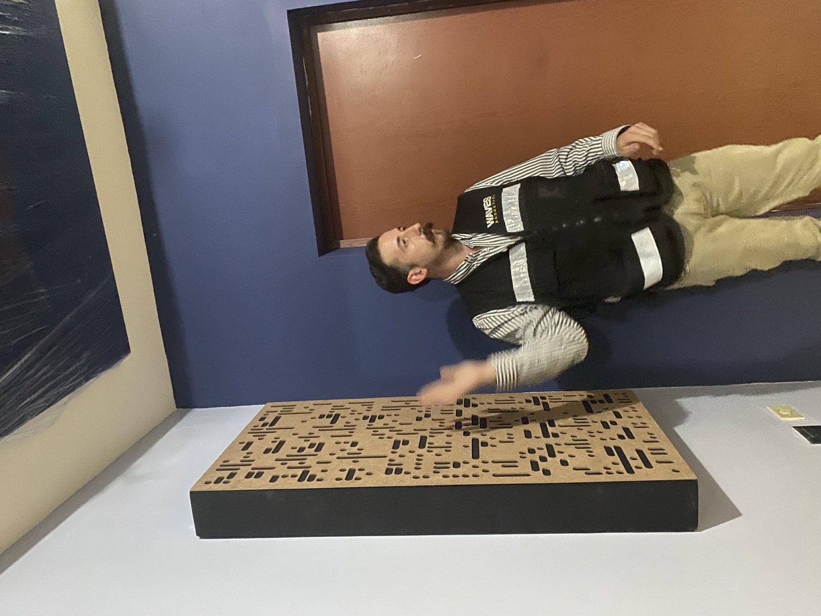 Especialista de Waves Acoustics explicando criterios acústicos en sitio